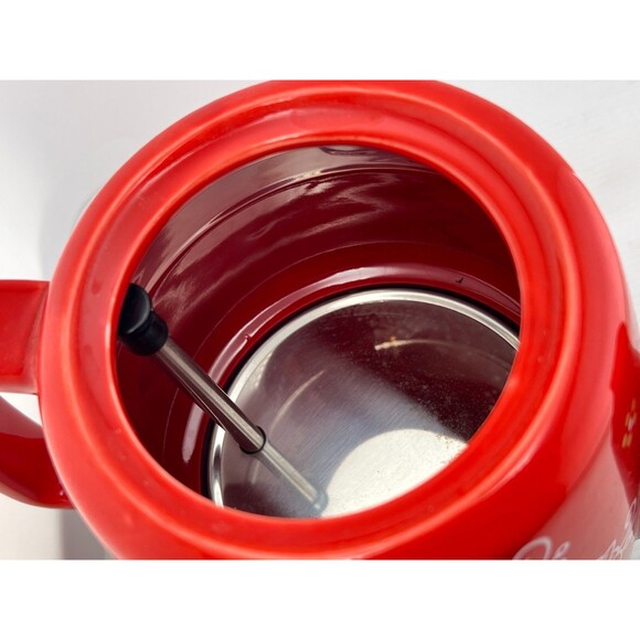 Temptations Porcelain Electric Tea Kettle Red White Flower Temp-tations K51504 - Picture 7 of 9